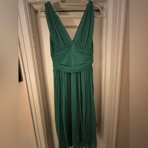 Vintage Fuzzi Emerald Green Mesh Midi A-line Evening Dress - xl
